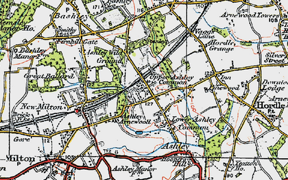 Old map of Ashley in 1919