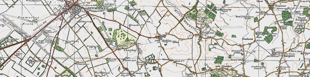 Old map of Ashley in 1920