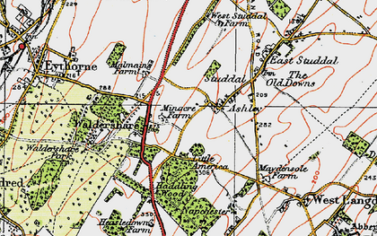 Old map of Ashley in 1920
