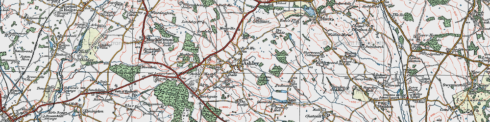 Old map of Ashley in 1921