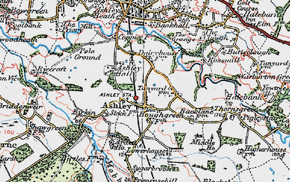 Old map of Ashley in 1923