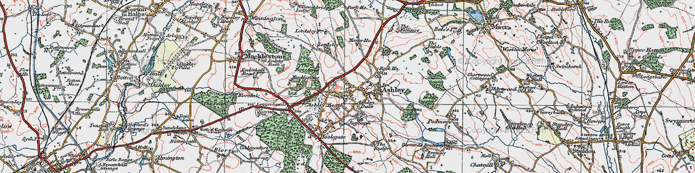 Old map of Ashley Dale in 1921