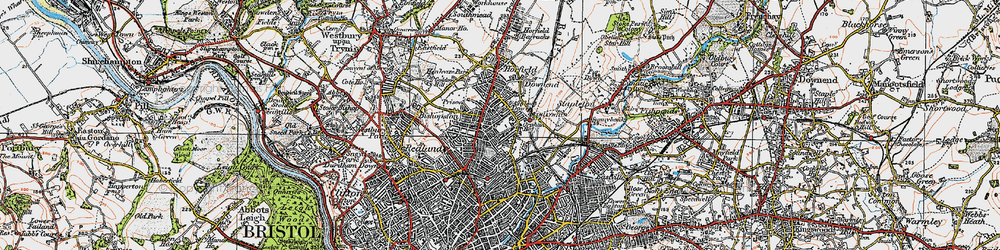Old map of Ashley Down in 1919