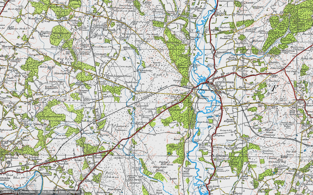 Old Map of Ashley Heath, 1919 in 1919
