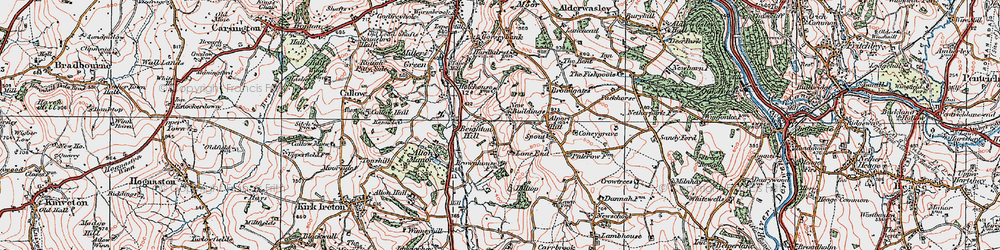Old map of Ashleyhay in 1921