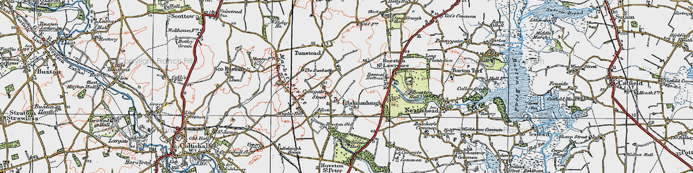 Old map of Ashmanhaugh in 1922
