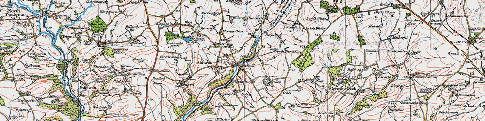 Old map of Ashmill in 1919