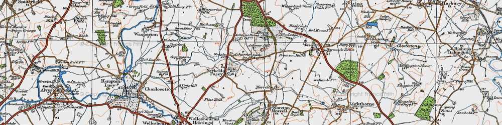 Old map of Ashorne in 1919