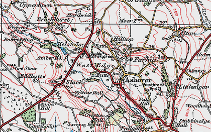 Old map of Ashover in 1923