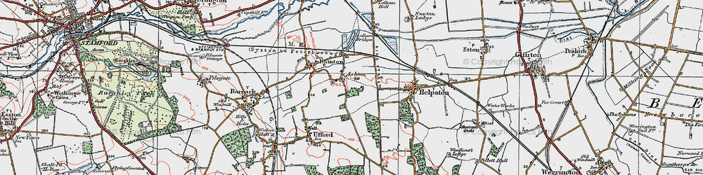 Old map of Ashton in 1922