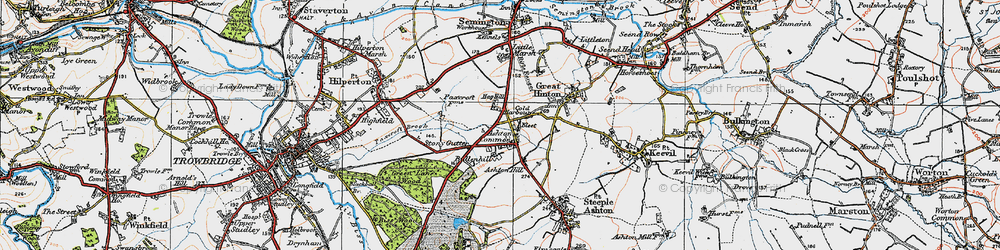 Old map of Ashton Common in 1919