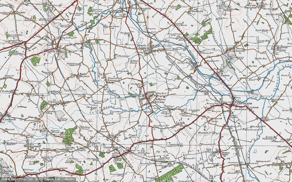 Old Map of Ashton Keynes, 1919 in 1919