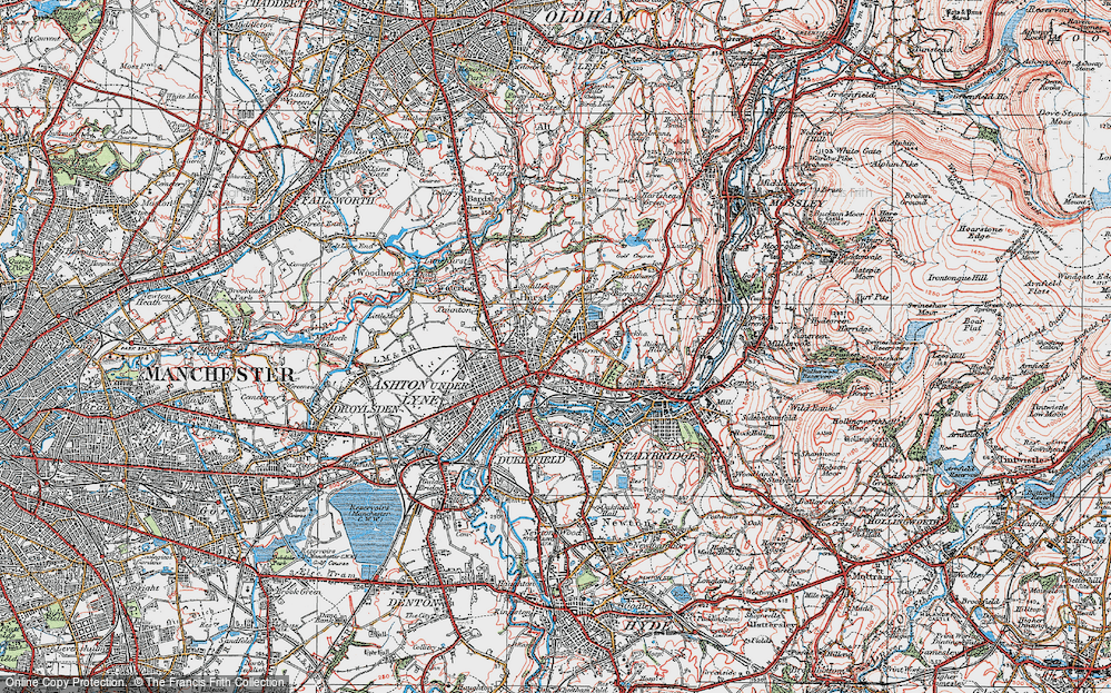 Old Map of Ashton-Under-Lyne, 1924 in 1924