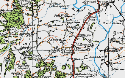 Old map of Ashurst in 1920
