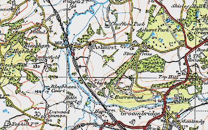 Old map of Ashurst in 1920