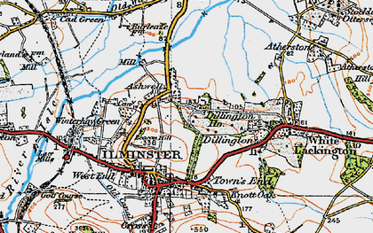 Old map of Ashwell in 1919