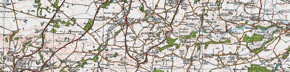 Old map of Ashwick in 1919