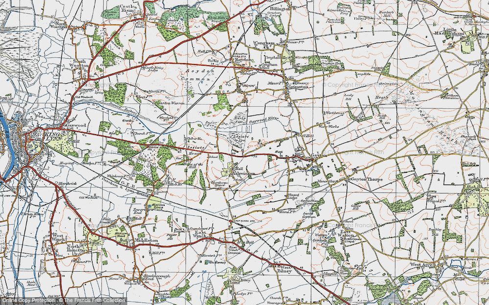 Old Map of Ashwicken, 1921 in 1921