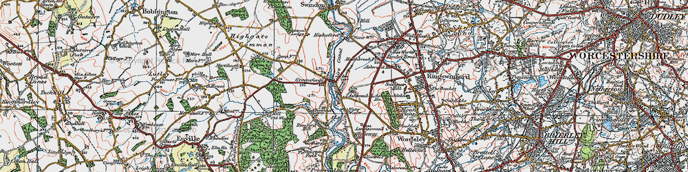 Old map of Ashwood in 1921