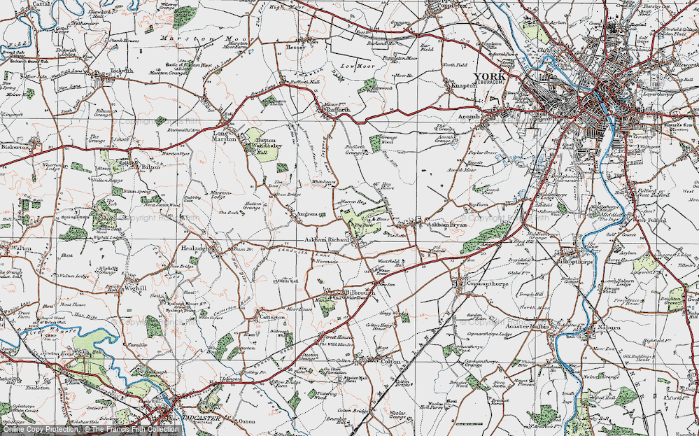 Old Map of Historic Map covering Broadley Grange in 1924
