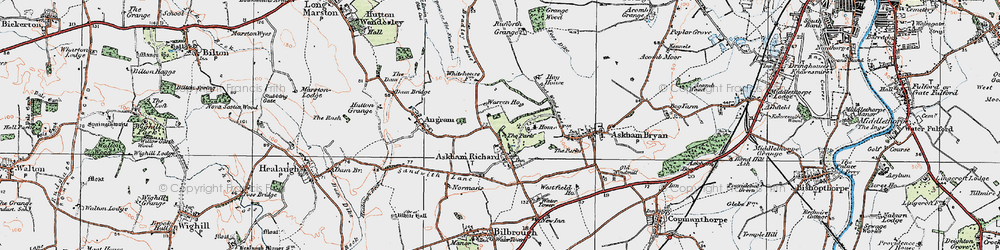Old map of Askham Richard in 1924