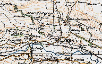 Old map of Askrigg in 1925