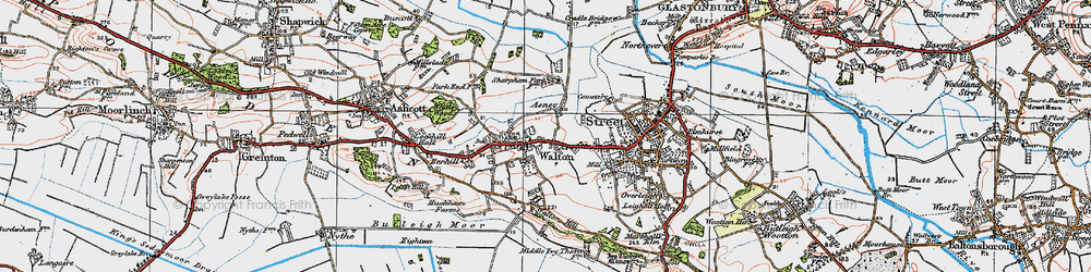 Old map of Asney in 1919