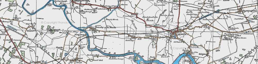 Old map of Asselby in 1924