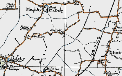 Old map of Asserby in 1923