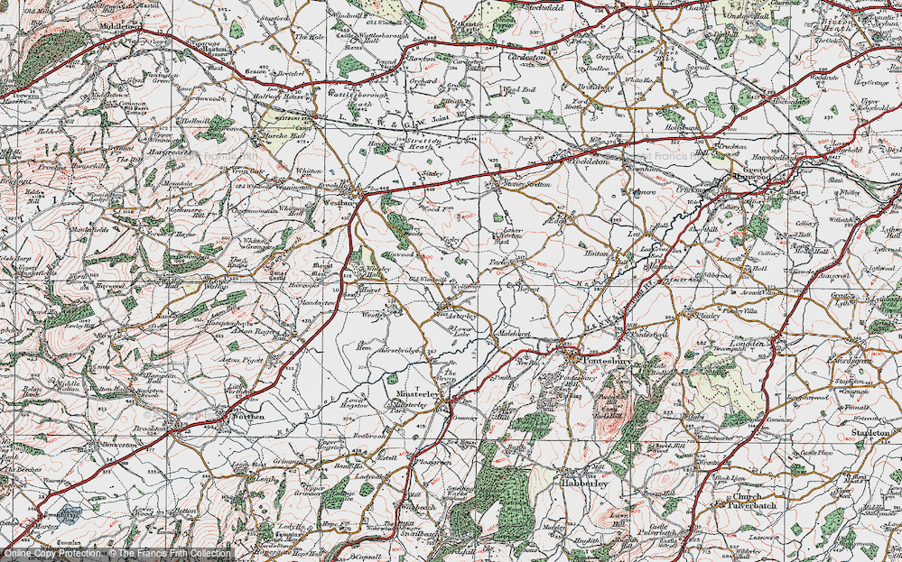 Old Map of Asterley, 1921 in 1921