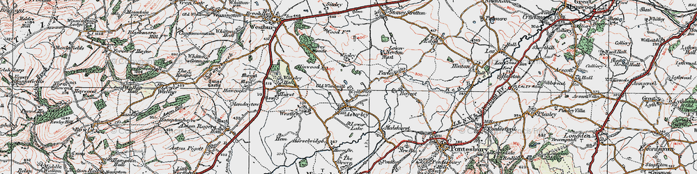 Old map of Asterley in 1921