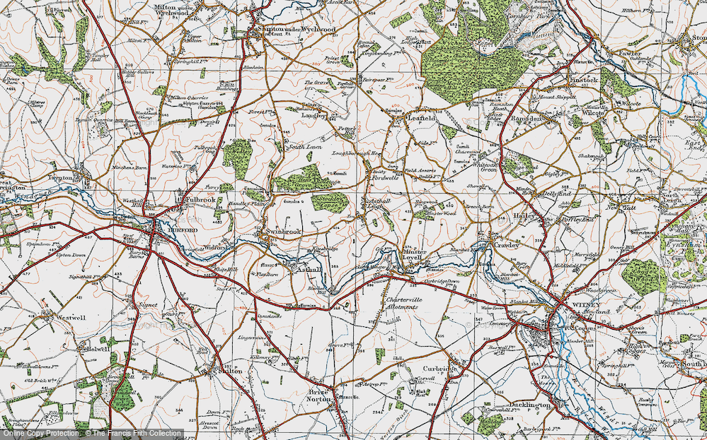 Old Map of Asthall Leigh, 1919 in 1919