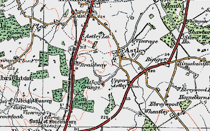 Old map of Astley in 1921