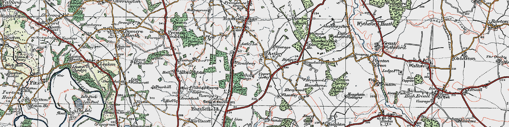 Old map of Astley Grange in 1921