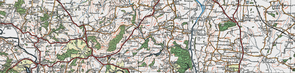 Old map of Astley Burf in 1920