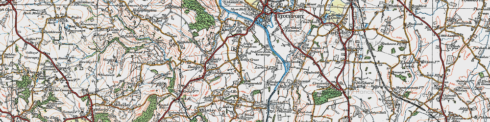 Old map of Astley Cross in 1920