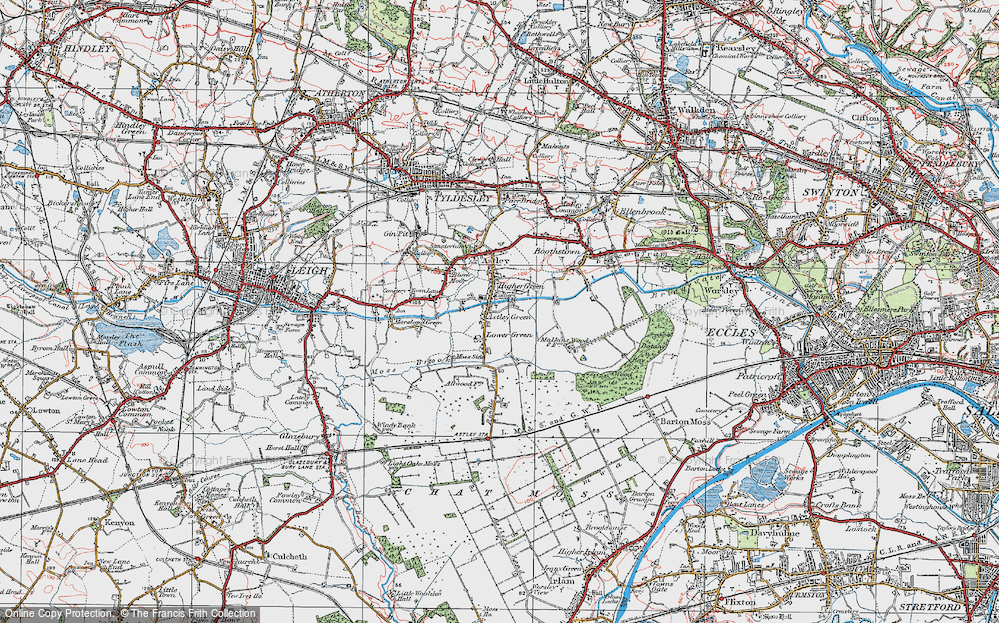 Old Map of Astley Green, 1924 in 1924
