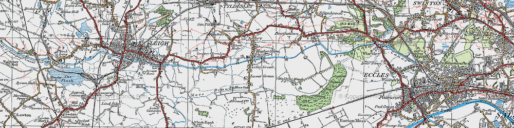 Old map of Astley Green in 1924