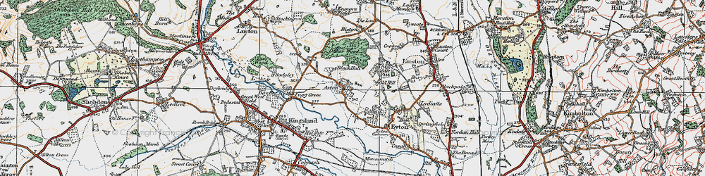 Old map of Aston in 1920