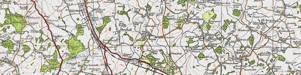 Old map of Aston in 1920