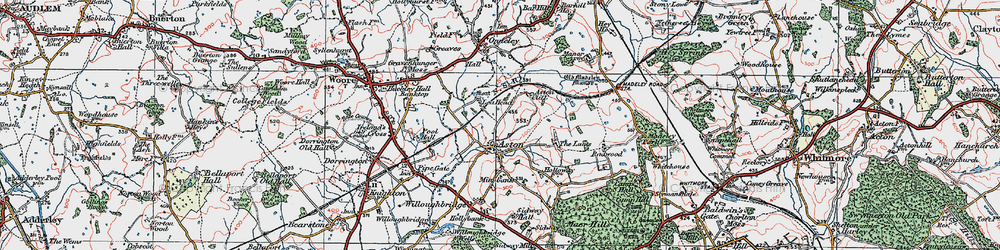 Old map of Lea Head Manor in 1921
