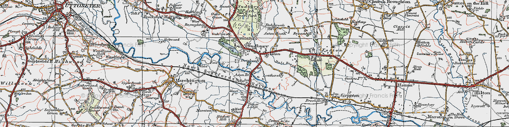 Old map of Aston in 1921