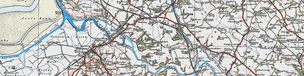 Old map of Aston Lodge in 1923
