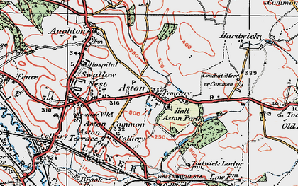 Old map of Aston in 1923