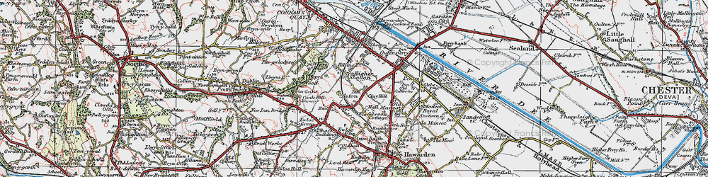 Old map of Aston in 1924