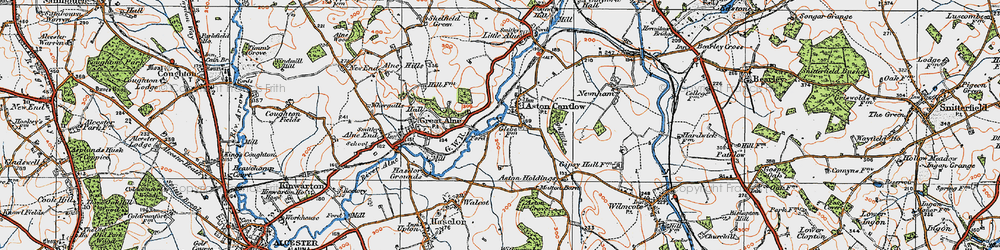 Old map of Aston Holdings in 1919