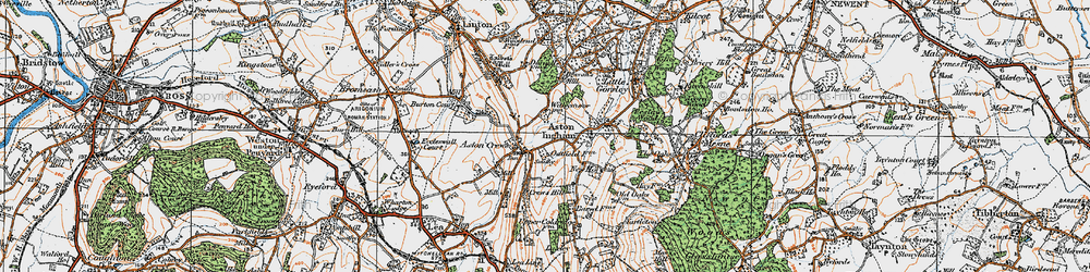 Old map of Aston Crews in 1919