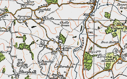 Old map of Aston End in 1920
