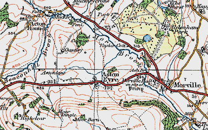 Old map of Aston Eyre in 1921