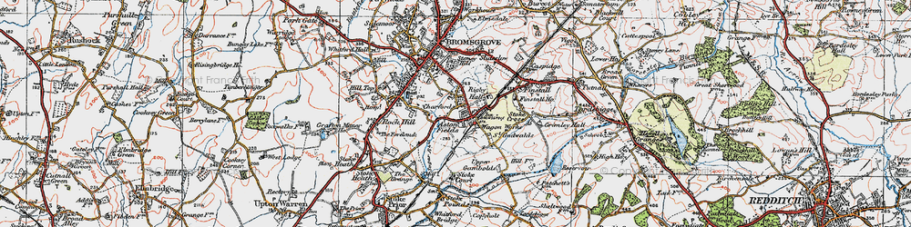 Old map of Aston Fields in 1919